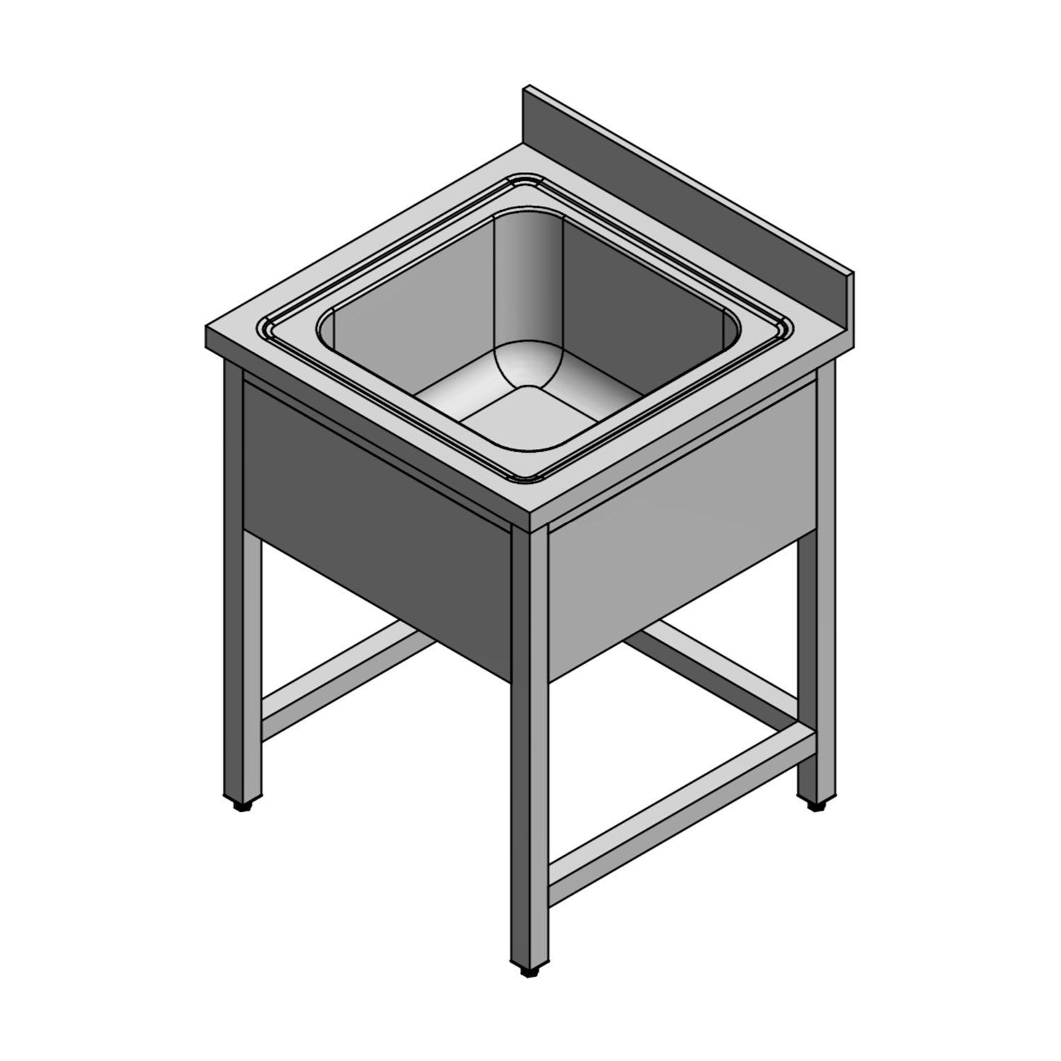 Stainless steel kitchen sink cabinet - SOFIA - LMC srl