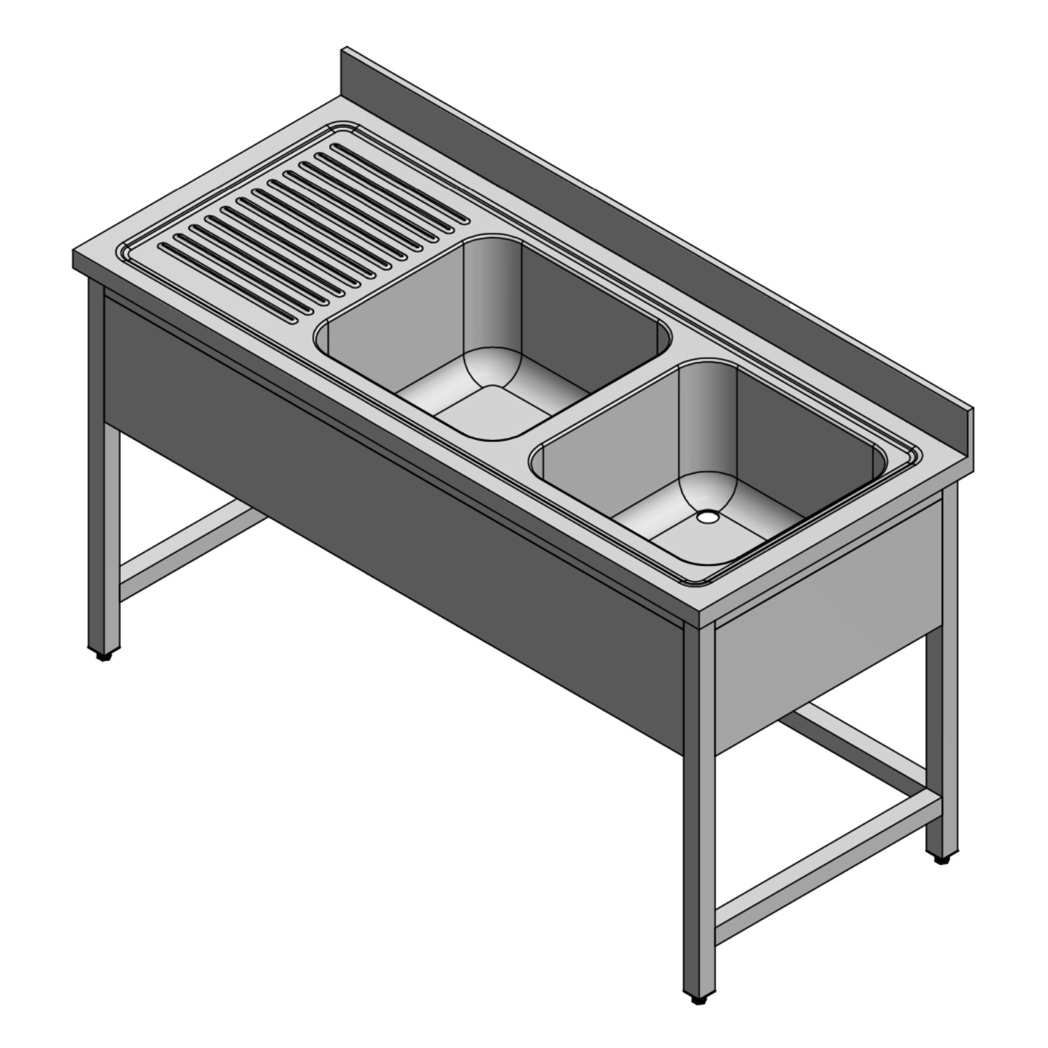 Stainless Steel Double Bowl Sink With